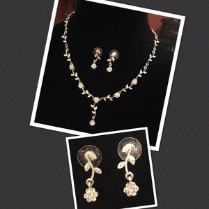 Beautiful diamond necklace and earrings